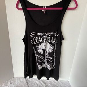 Black Tank Top with Coachella 1972 graphic size M not retro tag says nft 2024